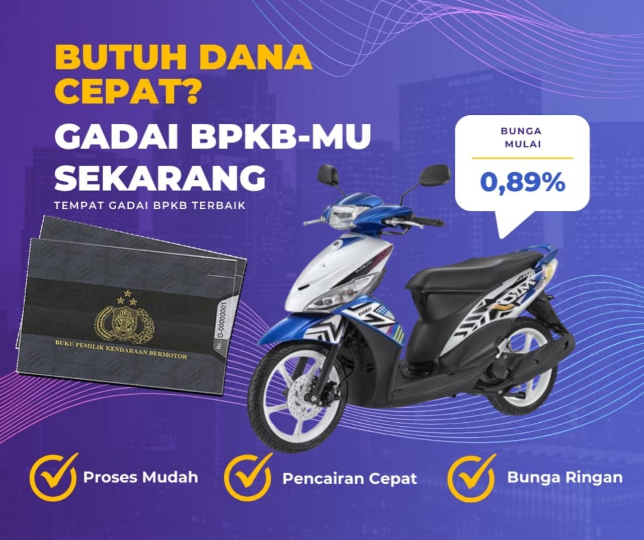 Pinjaman Dana Jaminan Bpkb Motor Yamaha Mio Jteen Dapat Pinjaman Berapa? Seperti Ini Simulasinya